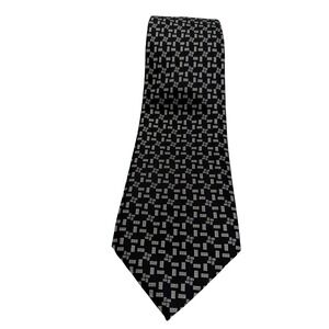 Stefano Ricci for Beale & Inman Mens Silk Tie 4" Black Grey Geometric (TG16)